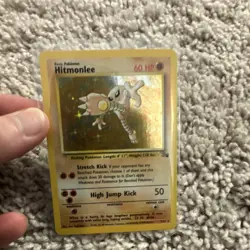 Pokemon Hitmonlee Fossil Holo Rare 7/62 1999 60 HP NEAR MINT Card - Image 1