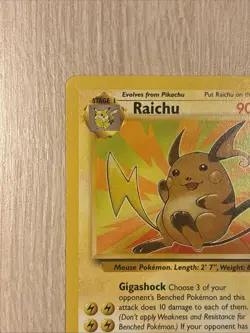 Pokemon TCG Raichu Fossil Unlimited Rare Card 29/62 Near Mint NM - Image 4
