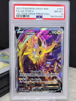 Pokemon Card Jolteon V SWSH183 SWSH: Sword & Shield Promo Cards 2021 Holo PSA 8 - Image 1
