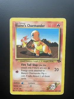 Pokemon TCG Blaines Charmander 60/132 Gym Challenge Common DAMAGED - Image 1