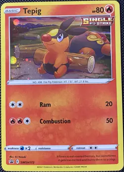 Tepig SWSH172 SWSH: Sword & Shield Promo (Cosmos Holo) Pokemon Card - Image 1