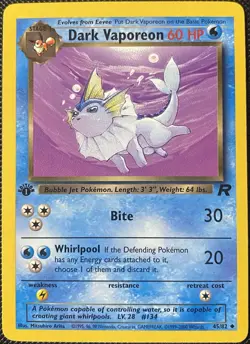 Dark Vaporeon 45/82 Team Rocket Regular 1st Edition - Pokemon Card - Image 1
