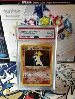 2000 Pokemon Neo Genesis Typhlosion #18 Holo PSA 8 NM-MT - Image 1