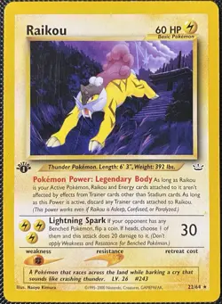Raikou 22/64 Neo Revelation Regular 1st Edition - Pokemon Card - Image 1