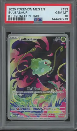 2025 Pokemon MEG EN Illustration Rare #133 Bulbasaur Gem Mint PSA 10 - Image 1