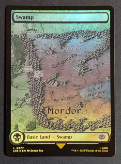 MTG - 1x Swamp Foil Full Art 277 - NM - Lord of the Rings: Tales of Middle Earth - Image 1