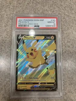 PSA 10 2021 Pokemon Swsh Bsp Pikachu V Pikachu VMAX BOX #143 - Image 1