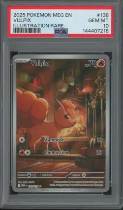 2025 Pokemon MEG EN Illustration Rare #138 Vulpix Gem Mint PSA 10 - Image 1