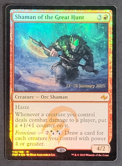 MTG - Shaman of the Great Hunt - Fate Reforged - Pre Release Foil Promo - NM/LP - Image 1