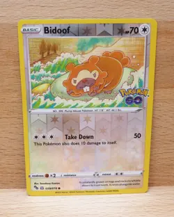 Bidoof (Peelable Ditto) Common Pokemon GO 059/078 NM - Image 1