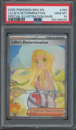 2025 Pokemon MEG EN #184 Lillie's Determination Gem Mint PSA 10 - Image 1