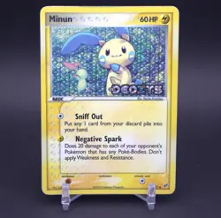 STAMPED MID ERA REVERSE HOLO! Minun 41/107 - 2005: Deoxys Reverse Holo | Pokemon - Image 1