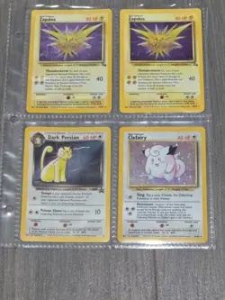 Pokemon Lot of 4 Base Hologram Set Cards 1999-2000 Wizards VINTAGE Zapdos Rare - Image 1