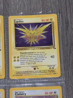 Pokemon Lot of 4 Base Hologram Set Cards 1999-2000 Wizards VINTAGE Zapdos Rare - Image 3