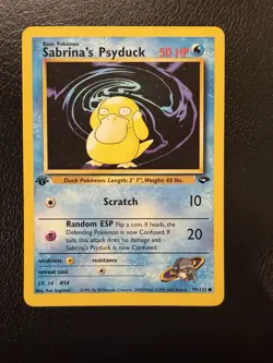 Sabrina's Psyduck 99/132 Common 1st Edition Gym Challenge Pokemon Card LP - Image 1