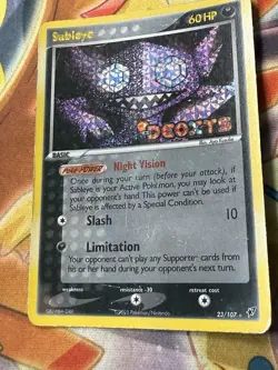 Sableye 23/107 2005 EX Deoxys Pokemon TCG Reverse Holo Rare Stamped - Image 2