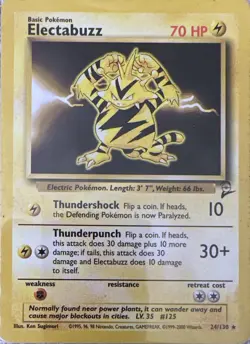 Electabuzz 24/130 Rare Base Set 2 Lightly Played - Image 1