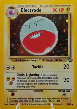 Pokemon TCG Electrode Jungle 2/64 Holo Unlimited Holo Rare - Image 1