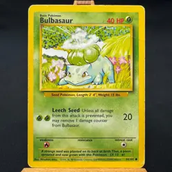 Bulbasaur - 44/102 - Base Set - Unlimited - Common - Pokemon - WOTC - Damaged - Image 1
