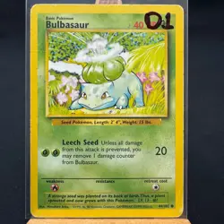 Bulbasaur - 44/102 - Base Set - Unlimited - Common - Pokemon - WOTC - Damaged - Image 3