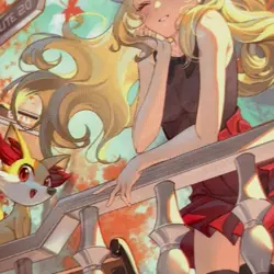 Serena Fennekin 60 Count Pokemon Card Deck Sleeves Autumn Boulevard Design - Image 2