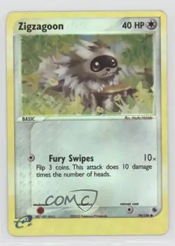 Zigzagoon Reverse Foil Pokemon EX Ruby & Sapphire #79 2003 - Image 1