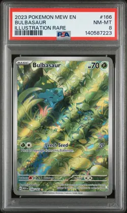 Bulbasaur 166/165 Illustration Rare 151 Pokemon PSA 8 - Image 1