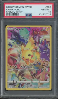 2023 Pokemon SWSH Crown Zenith Full Art #160 Pikachu Gem Mint PSA 10 - Image 1