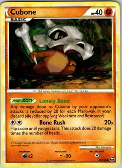 Cubone 60/102 Common HGSS Triumphant Pokemon MP - Image 1