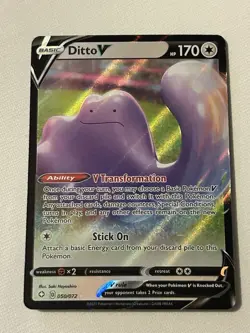 Pokemon TCG Ditto v 50/072 Shining Fates Ultra Rare - Image 1