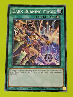 Yu-Gi-Oh Dark Burning Magic Limited Edition Secret Rare LDK2-ENS05 Played - Image 1