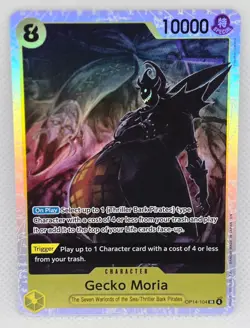 Gecko Moria #OP14-104 The Azure Sea's Seven One Piece TCG Foil - Image 1
