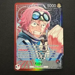 One Piece CCG Koby OP11-001 Alternative Art Leader a Fist of Divine Speed - Image 1