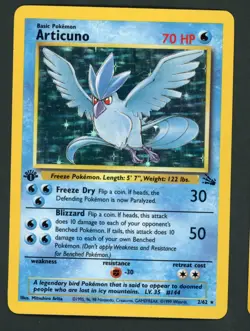 Pokemon Card Articuno 2/62 Fossil Holo Unlimited Rare LP - Image 1