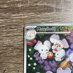 Pokemon Maushold Illustration Rare Full Art Holo Card SV02 Paldea Evolved 60 HP - Image 4