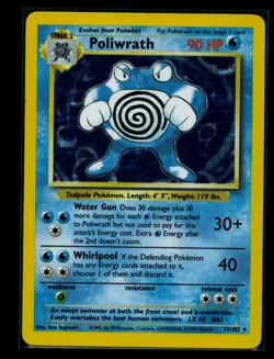 Poliwrath 13/102 Base Set Holo Rare Unlimited LP Pokemon Card - Image 1