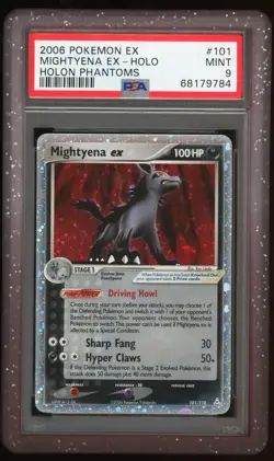 PSA 9 MINT Mightyena EX Holo Ex Holon Phantoms #101 Pokemon Card TCG - Image 1