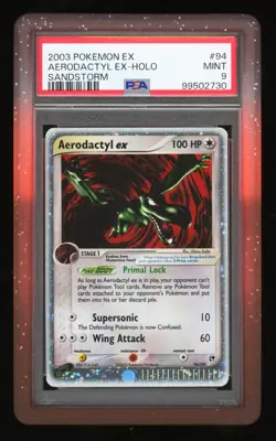 PSA 9 MINT Aerodactyl EX Holo Ex Sandstorm #94 Pokemon Card TCG - Image 1