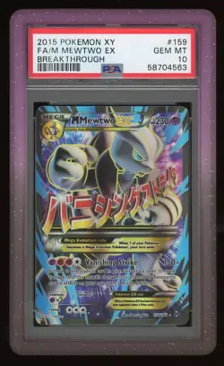 PSA 10 GEM MINT Mega Mewtwo EX Full Art XY Breakthrough #159 Pokemon Card TCG - Image 1