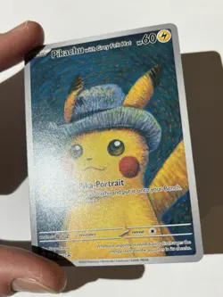 Van Gogh Pikachu Grey Felt Hat 085/SV-P Full Art Promo ACG DIY CUST0M Fan Card - Image 2