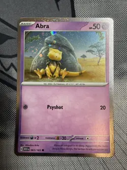 Abra 063/165 SV 151 Cosmos Holo Promo Pokemon Card NM with a WHOLE SWIRL 🌀💫 - Image 1