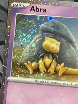 Abra 063/165 SV 151 Cosmos Holo Promo Pokemon Card NM with a WHOLE SWIRL 🌀💫 - Image 2