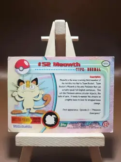 MP Pokemon Meowth Topps Chrome Card Green Logo Nonholo - Image 2