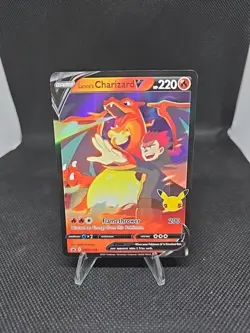 Pokemon TCG Lance's Charizard v SWSH133 Celebrations Black Star Promo Holo Card - Image 1