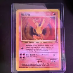 Pokemon Moltres 12/62 Fossil Holo Rare 1999 Wizards TCG Card 🔥CLEAN🔥 - Image 1