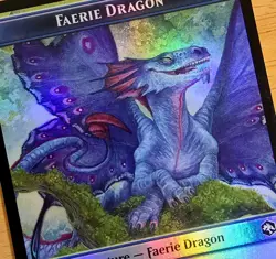 X 1 Faerie Dragon Token FOIL NM-M AFR 004 MTG Magic The Gathering - Image 1