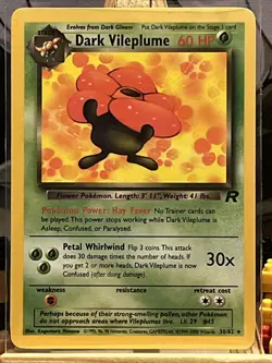 Pokemon TCG Dark Vileplume 30/82 Team Rocket WOTC! Non Holo Rare! NM! - Image 2