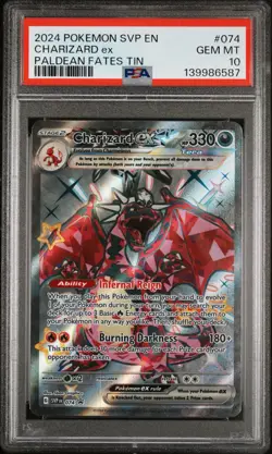 Charizard EX svp 074 black star promo Pokemon S&V: Paldean Fates PSA 10 Gem Mint - Image 1