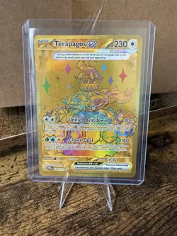 Terapagos ex Prismatic Evolutions Hyper Rare Gold 180/131 Pokemon TCG NM - Image 1