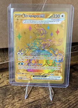 Terapagos ex Prismatic Evolutions Hyper Rare Gold 180/131 Pokemon TCG NM - Image 2